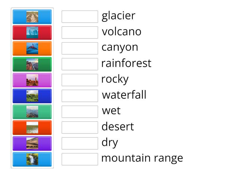 Vocabulary Landscapes Une Las Parejas