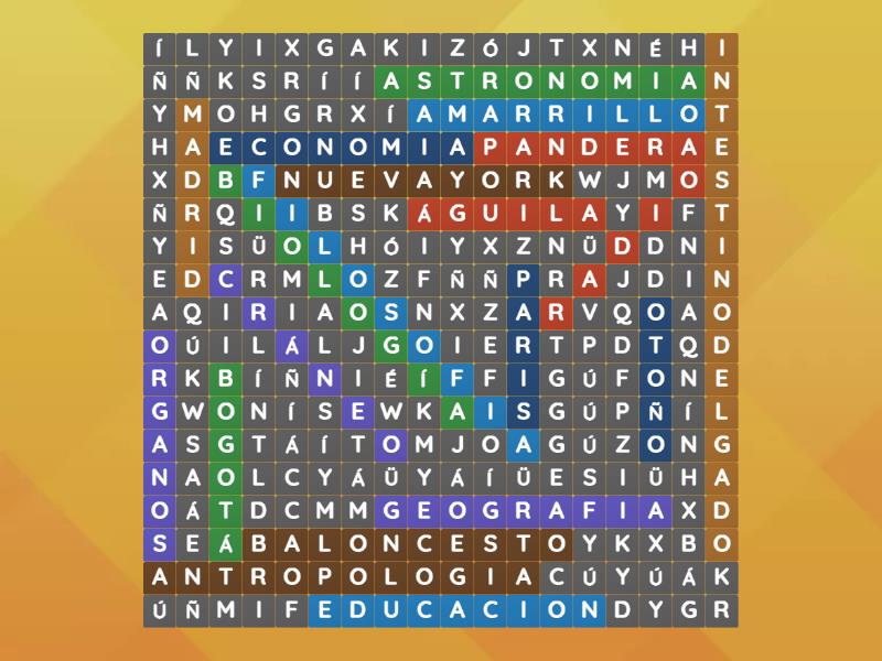 sopa de letras de cultura general - Wordsearch