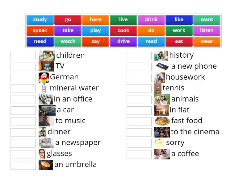 EF Elementary 3A verb phrases - Match up