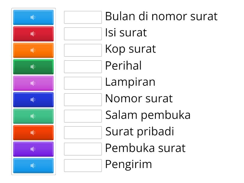 Unsur-unsur Surat Pribadi Dan Surat Resmi/Dinas - Match Up