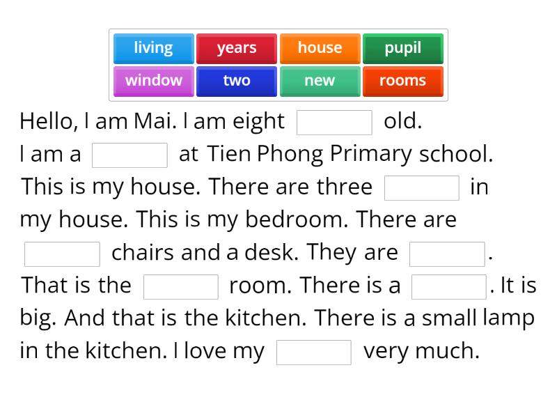 E3 - U14: My bedroom (điền từ) - Complete the sentence