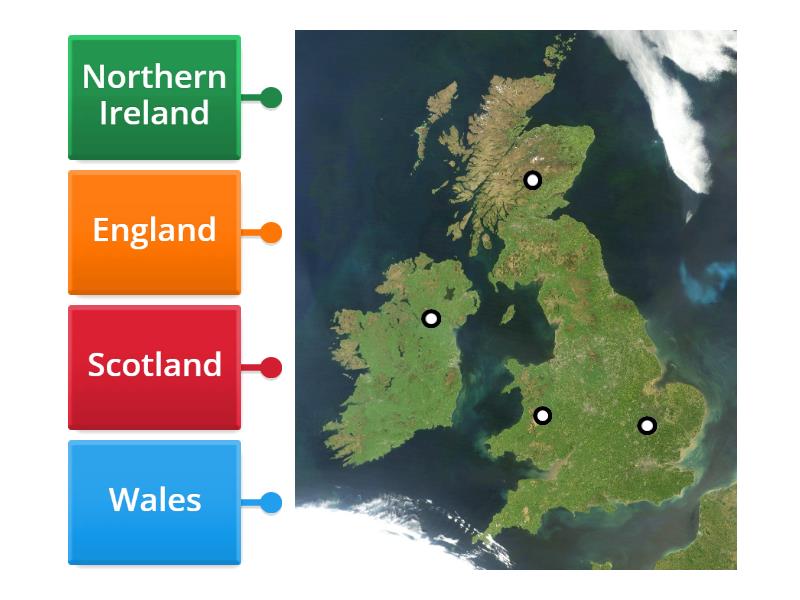 Countries of the United Kingdom - Labelled diagram