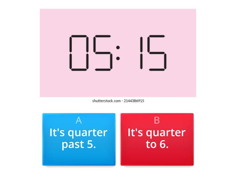 GBb Time (quarter past vs quarter to) Quiz