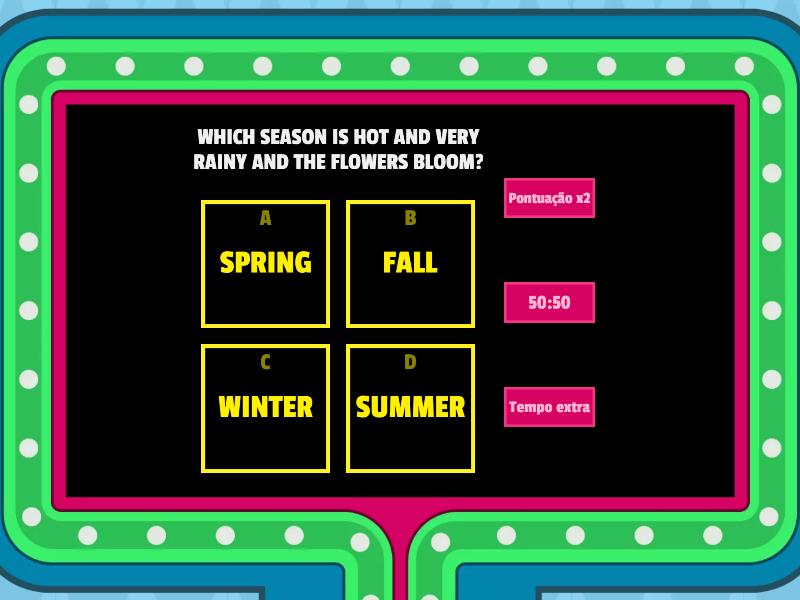 SEASONS AND THE WEATHER - Gameshow Quiz