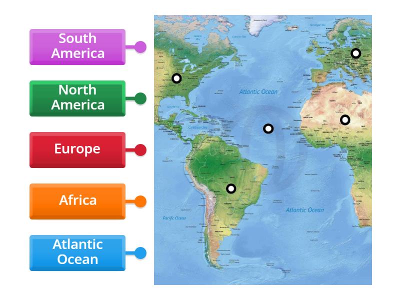 Atlantic Ocean Map - Labelled diagram