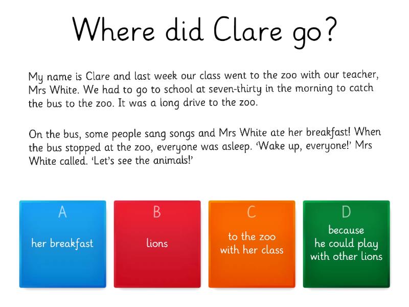 Going to the Zoo - Quiz