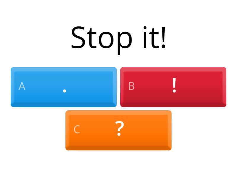 Sentences (question mark, full stop, exclamation marks) - Quiz