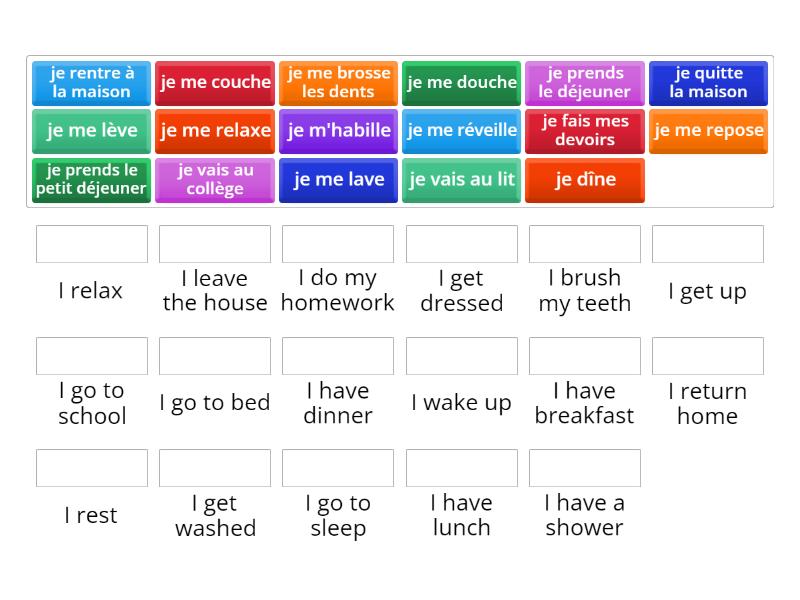 KS3 French Ma routine Soroush - Match up