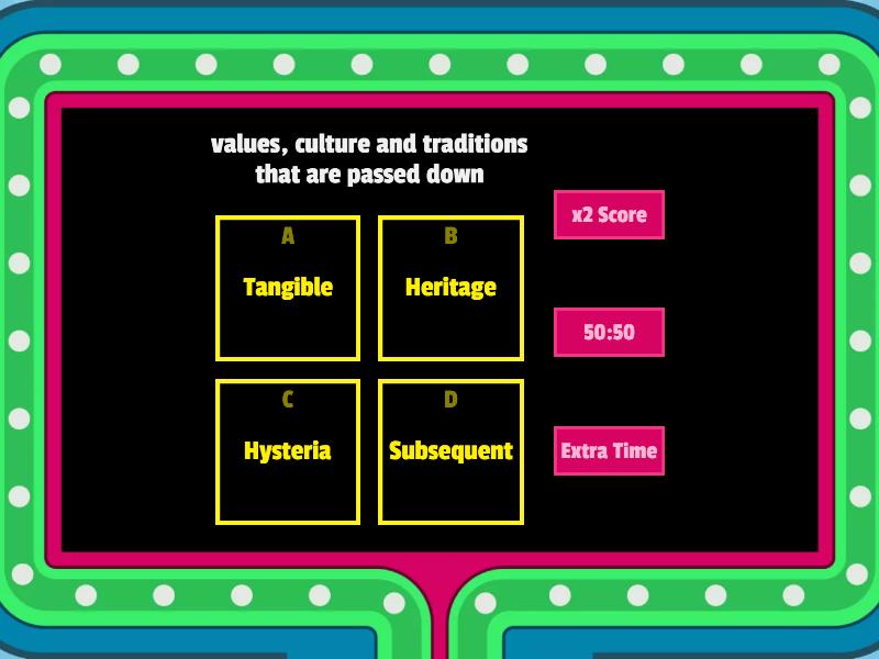 Game Show Vocabulary Practice - Gameshow Quiz