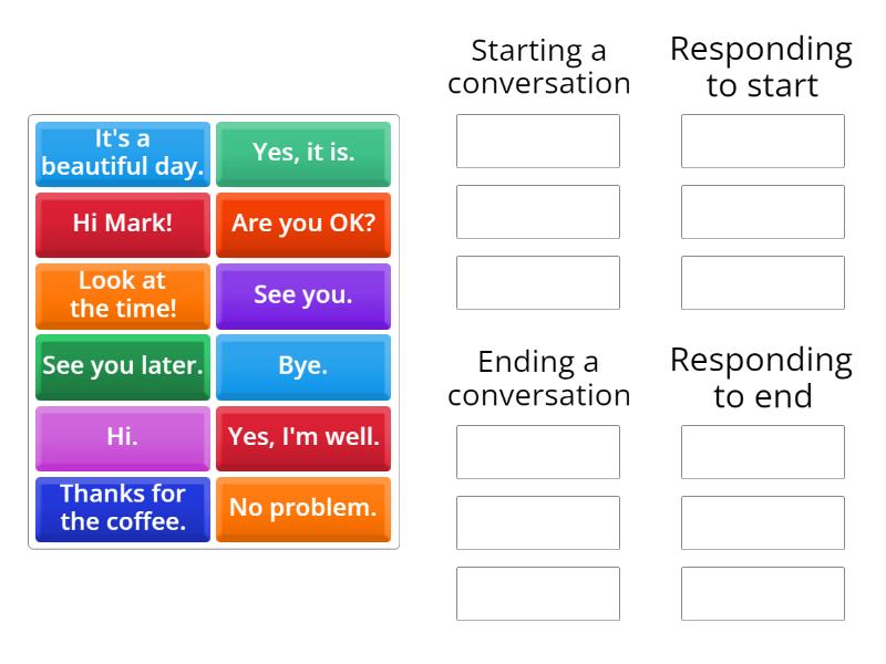SO A1 Unit 2C Small talk - group - Group sort