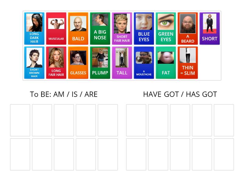 DESCRIBING PEOPLE to be / have got - Group sort