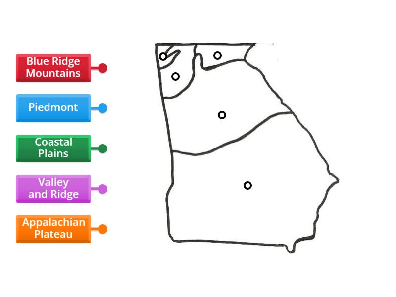 5 Regions of Georgia - Labelled diagram