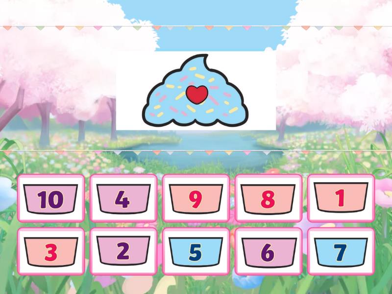 Valentine Cupcakes Number Matching Game - Find the match