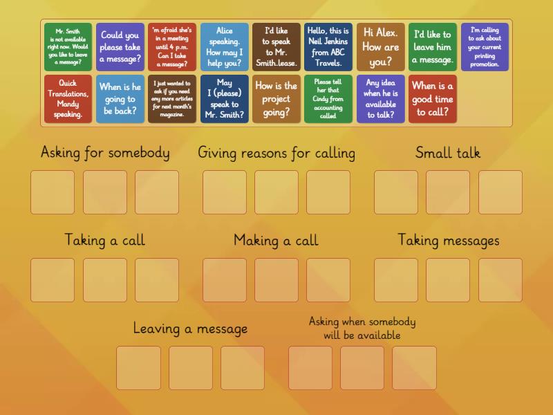 Phone call language - Group sort