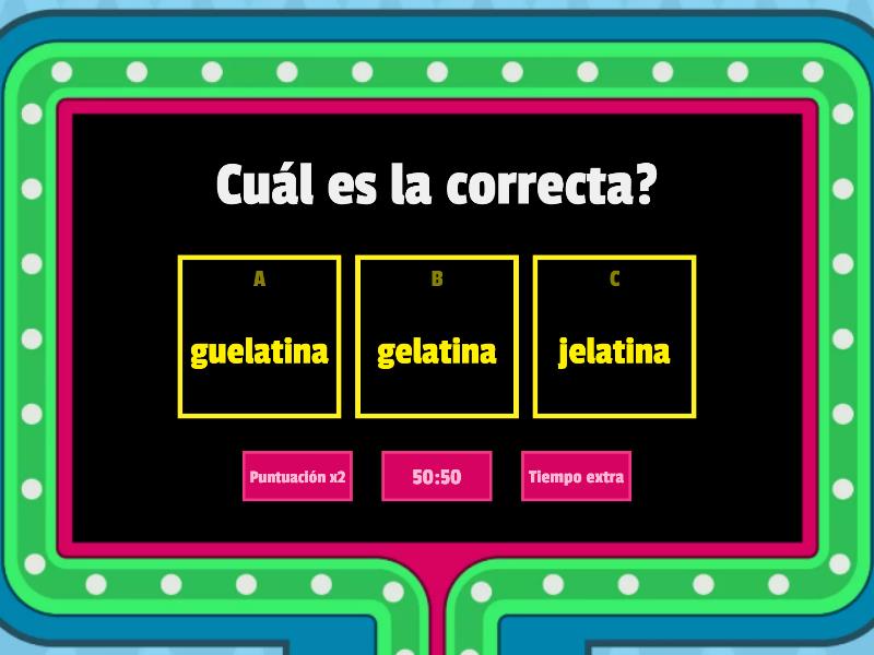 Palabras Con Ge Gi Gue Y Gui Gameshow Quiz