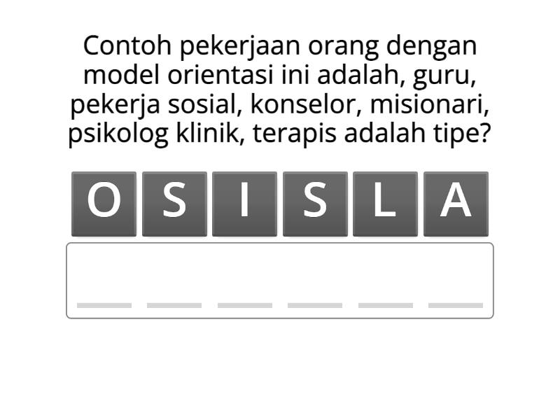 PILIHAN KARIR SESUAI DENGAN TIPE KEPRIBADIAN - Anagram