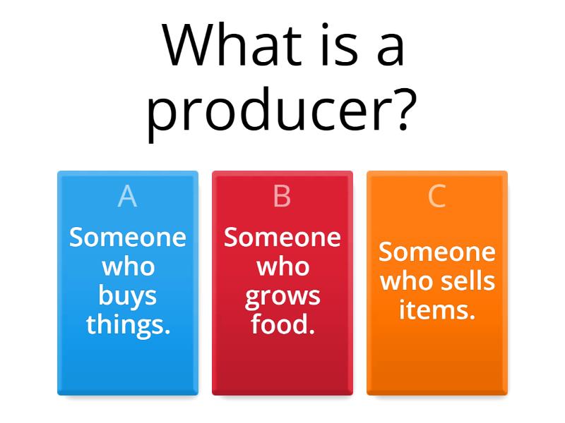 Producers and Consumers - Quiz