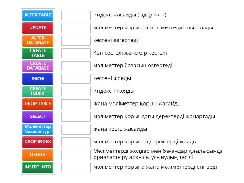 ?й ж?мысы ?айталау - Сопоставить