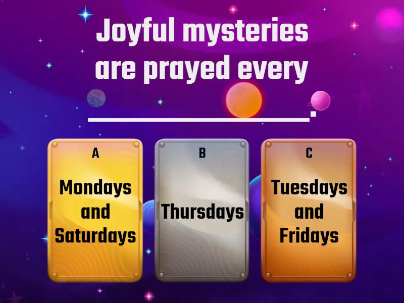 MYSTERIES OF THE ROSARY - Quiz