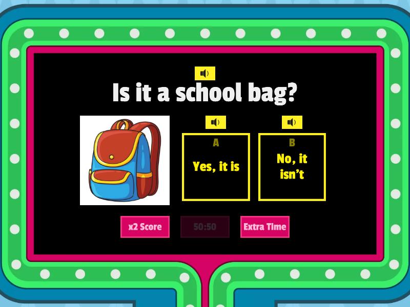 1st Form School Objects Gameshow Quiz