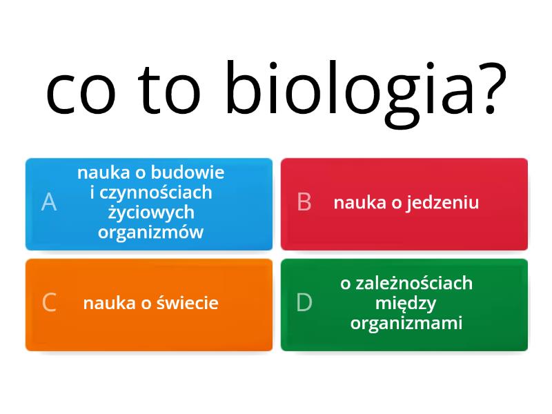 Kartkówka Biologia Kl 5 Pierwsze 3 Lekcje - Test