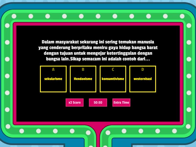 IPS Membuat Wordwall Mengenai Perubahan Sosial Budaya - Gameshow Quiz