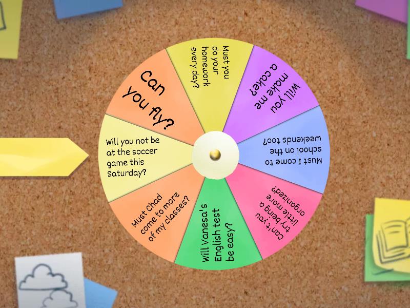 Word Wall Wheel Modals Random Wheel