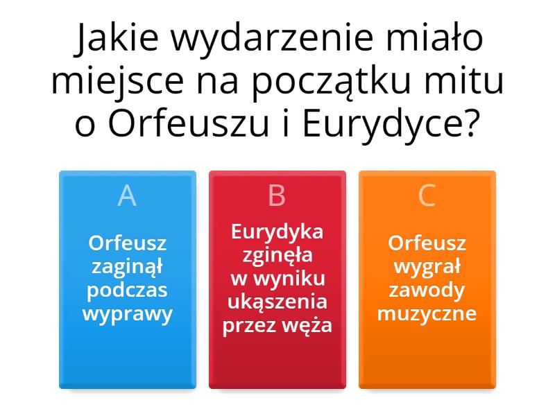 Kto Zakochał Się W Eurydyce Mit o Orfeuszu i Eurydyce - Quiz