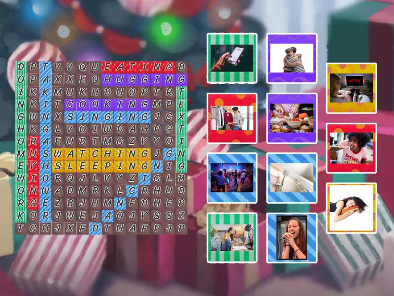 Present progressive - Teens - Sopa de letras