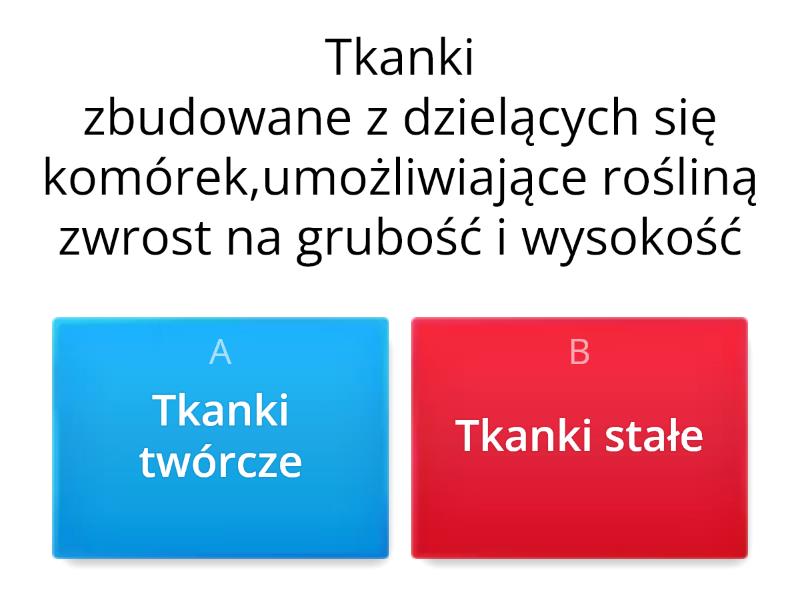 Tkanki Roślinne - Test