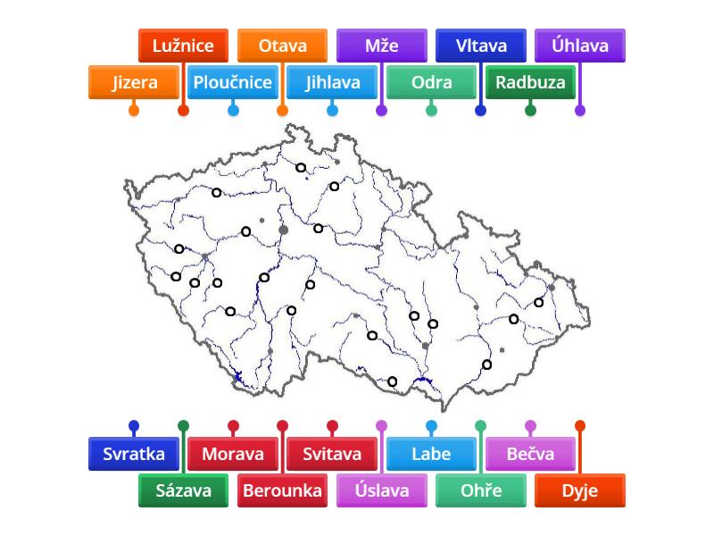 ŘEKY ČR - Labelled diagram