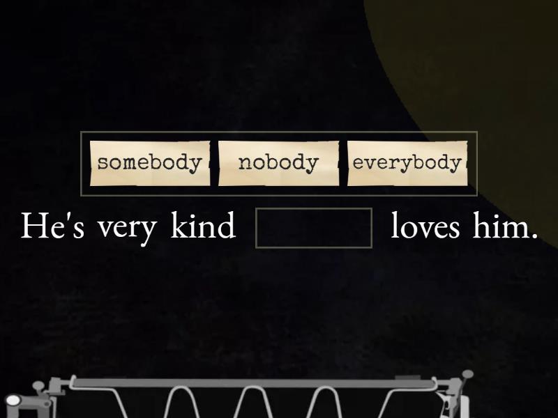 Something, somebody, anything, anyone, somewhere, anywhere. - Missing word