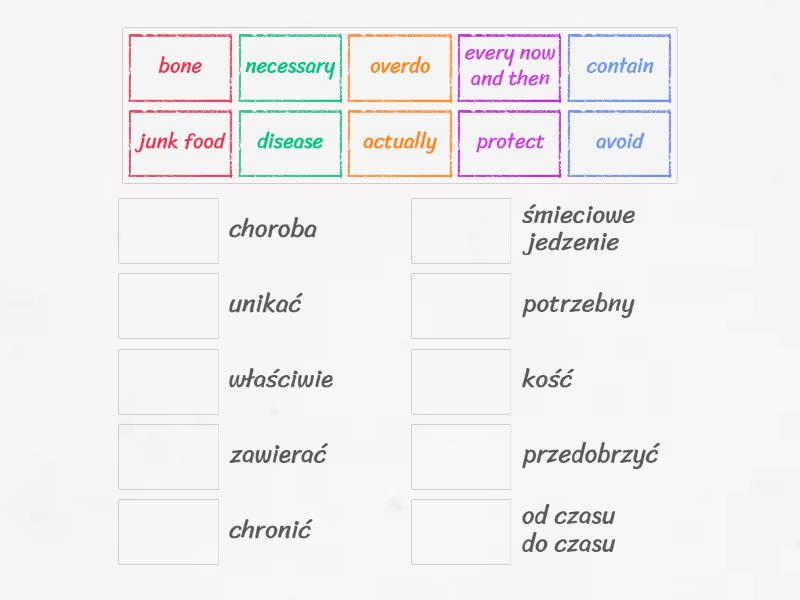 unit 7C vocabulary - Match up