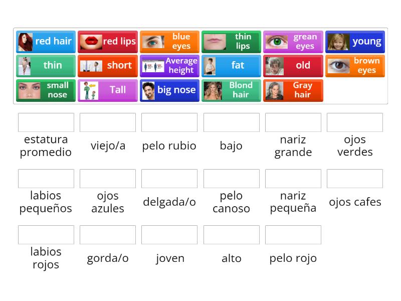 Describing people’s physical appearance - Match up