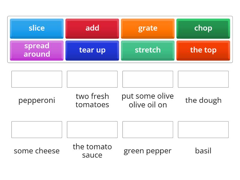 Pizza recipe Level 1 - Match up