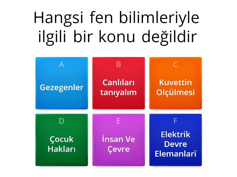 Fen Bilimleri - Quiz