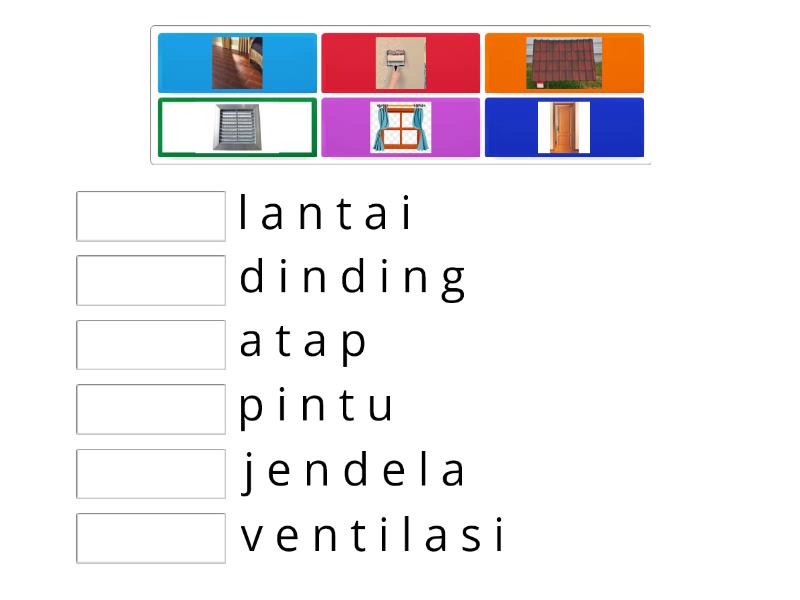 Mengenal bagian-bagian rumah - Match up