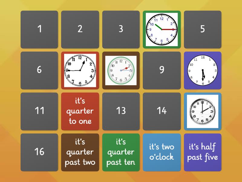 Telling the time - revision - Parejas