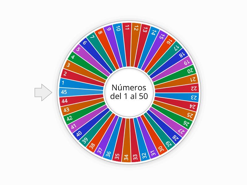 Números del 1 al 42 - Spin the wheel
