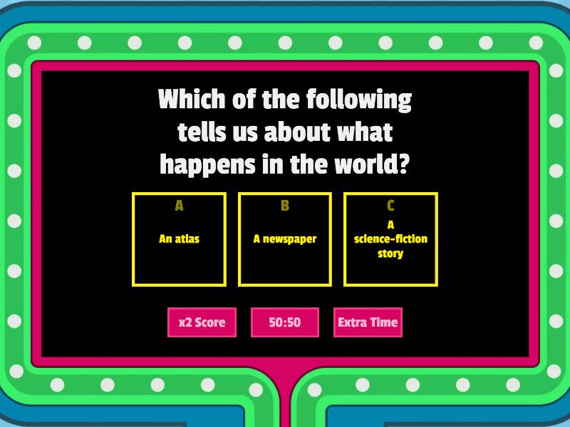 Features of a Newspaper QUIZ! - Gameshow quiz