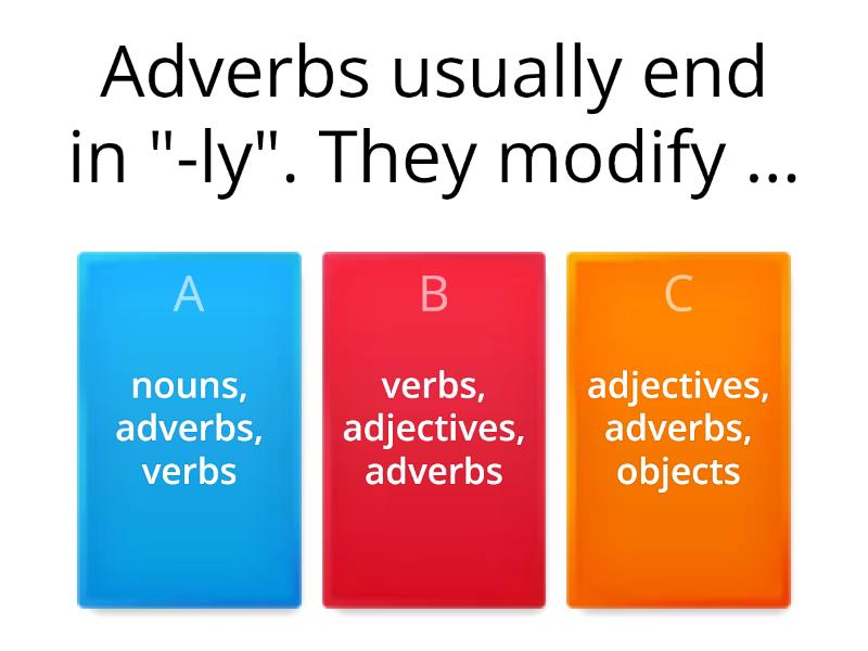 Introductory Adverbs - Cuestionario