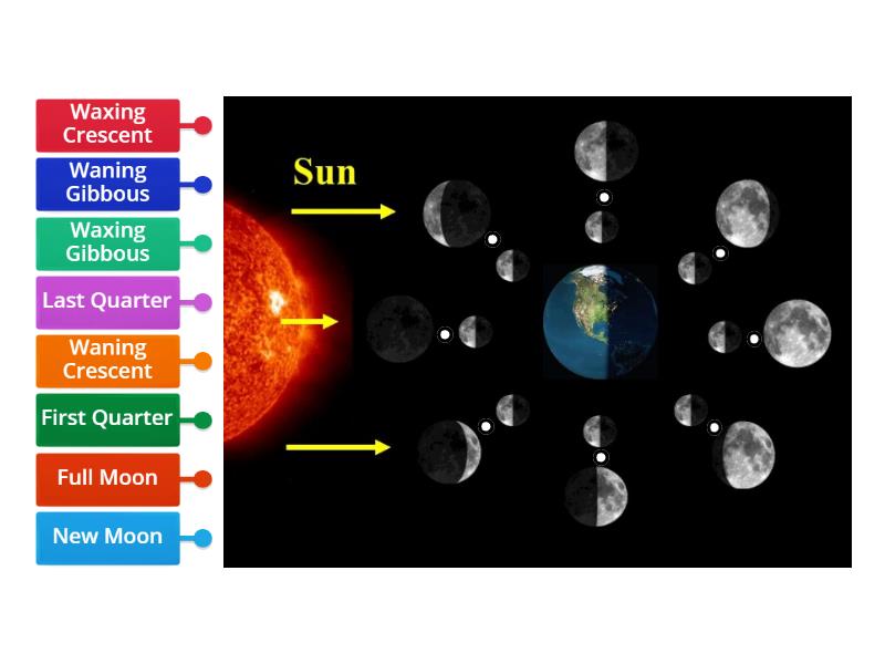 Phases of the Moon - Labelled diagram