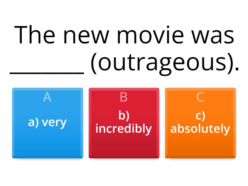 Extreme adjectives Ex 2 - Quiz