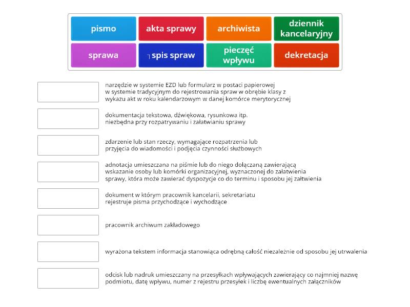 Instrukcja Kancelaryjna Podstawowe Pojęcia - Match Up