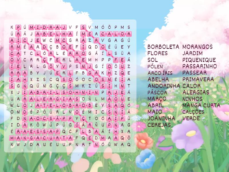 Primavera - Sopa de letras