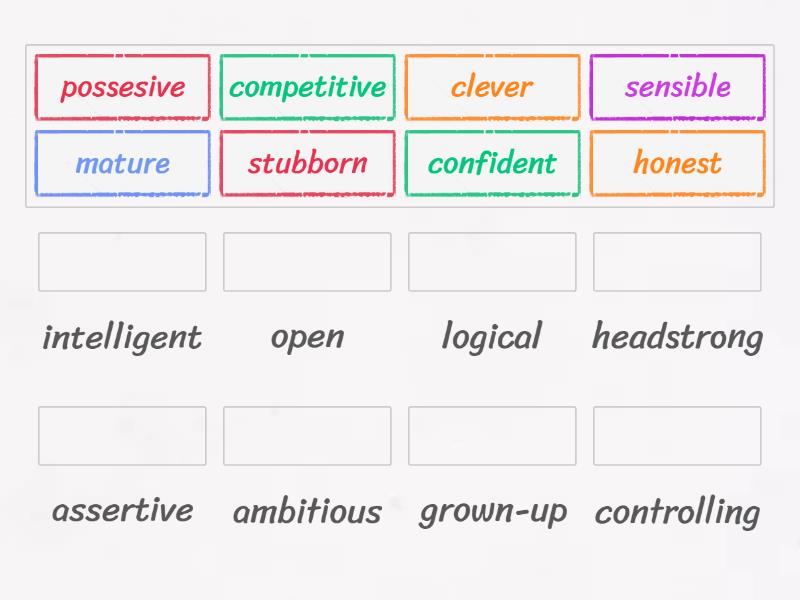 Personality synonyms - Match up