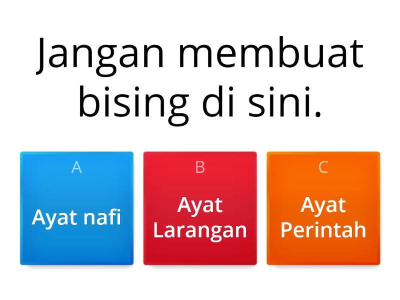 Bahasa Melayu : Jenis-jenis Ayat - Quiz