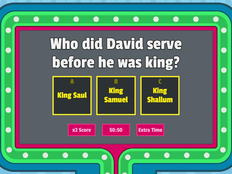 The life of David - Gameshow quiz