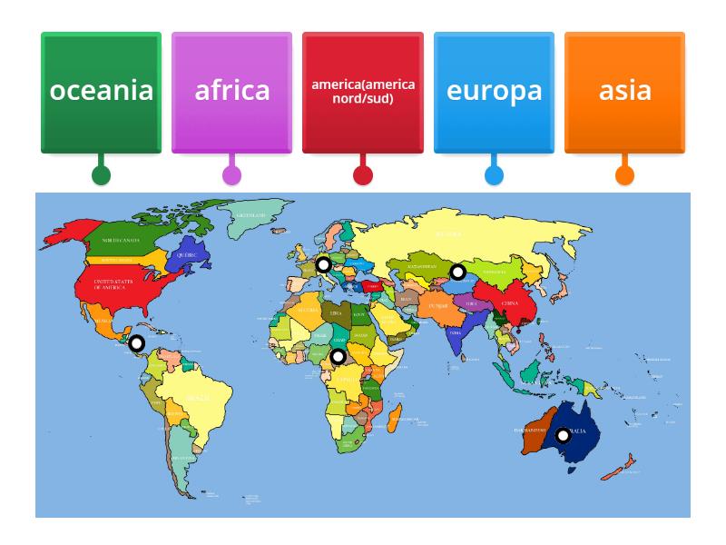 continenti del mondo - Labelled diagram