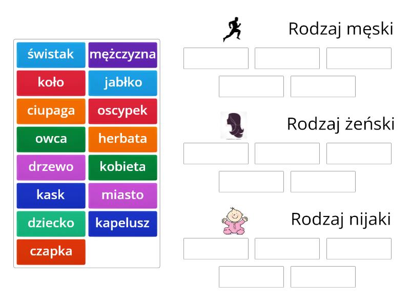 rodzaje gramatyczne - Group sort